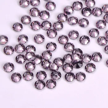 

Light Amethyst HotFix Rhinestones 8 Big 8 Small Cut Facets For DIY Garment Stone