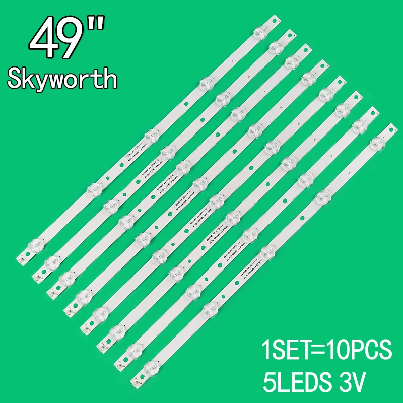 8pcs=1set 5leds 3v 450mm Suitable for Skyworth 49-inch LCD TV 5800-w49003-0P00 SW49D05-C22AG-01 Ph49e20dsgw Backlight strip 8pcs 1set 5leds 3v 515mm suitable for 50 inch lcd tv 202006 ds50m7a00 01 ds50m7a ds01 v01 dsbj w 50x7c backlight strip