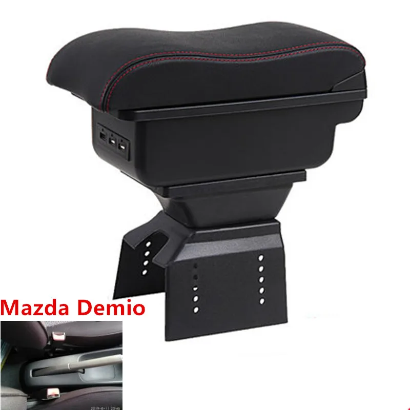 

For Mazda Demio armrest box central Store content Storage box with cup holder ashtray USB interface