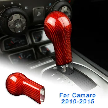 

Carbon Fiber Red Car Gear Shift Knob Panel Cover Trim Sticker For Camaro 2010-2015 Car Shift Knob Cover Trim