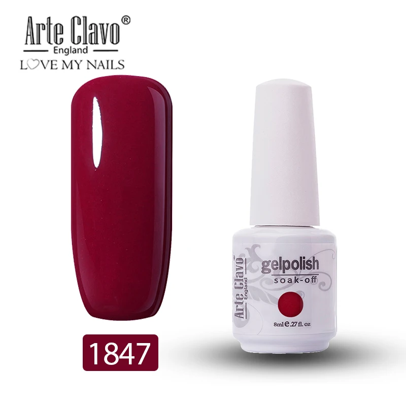 1847 Arte Clavo, 8 мл, зеленый цвет, Гель-лак для ногтей, лак для ногтей, блестящий гель, лак для ногтей, полуперманентный, УФ-Гель-лак, впитывающий - Цвет: 1847