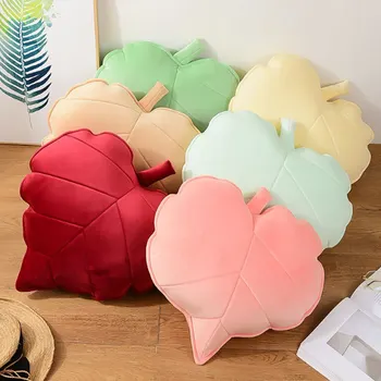 

New Product Home Textile Solid Color Leaf Heart-shaped Cotton Velvet Soft Cushion Bed Cushion Pets Toys 1pcs