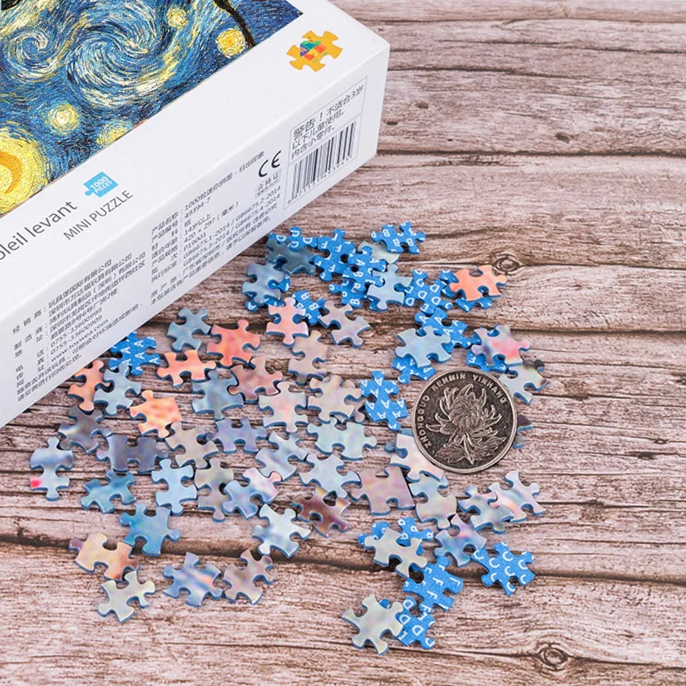 1000 pieces Black Thicker paper Mini Puzzle challenge simple landscape Puzzle 1000 pieces For Adult(Size 42.5x 30cm) 2