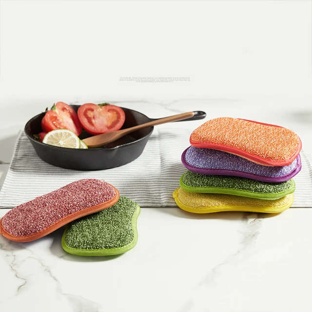 5PCS Kitchen Cleaning Magic Sponge Kitchen Microfiber Cleaning Sponge Scrubber  Sponges for Dishwashing Drop Shipping