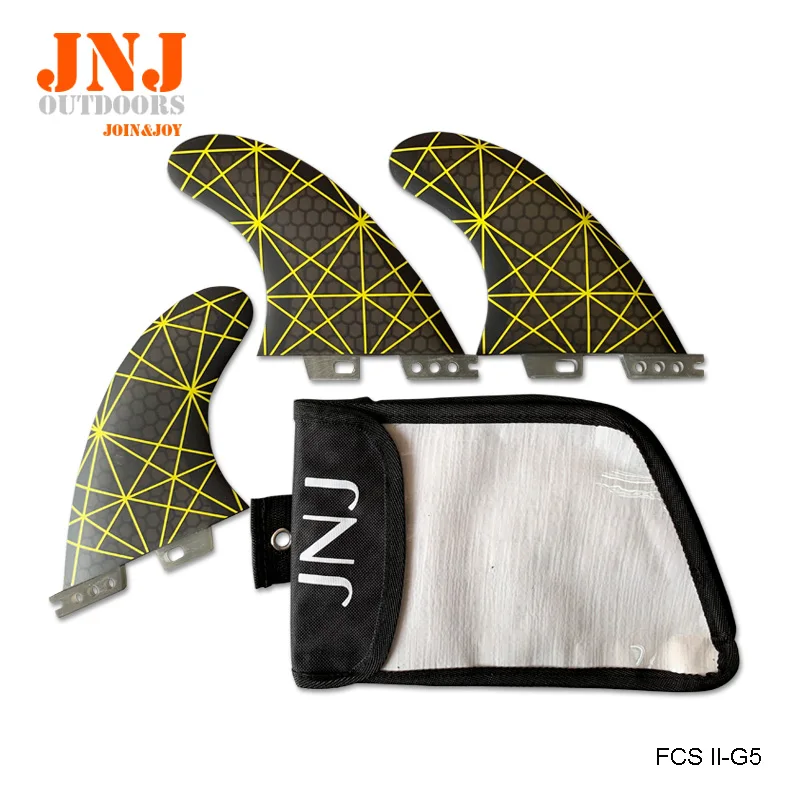 JNJ FCS II плавники для серфинга thruster G5 Размер изготовлен из стекловолокна с сумками