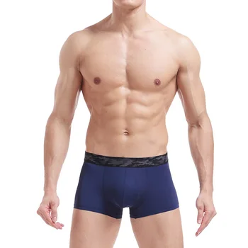 

Ice Silk Underwear Men Boxers 2019 Summer One Piece Breathable Transparent Boxers Soft Solid Male Underpants