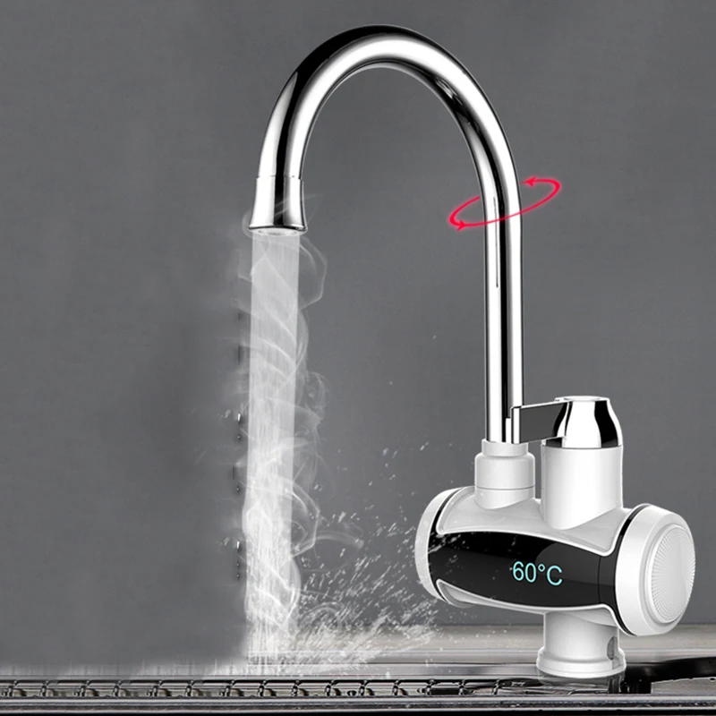 

Tap Electric Faucet Instant Hot Water Heater 360 Degrees 3000W Irrigation Rotatable Household