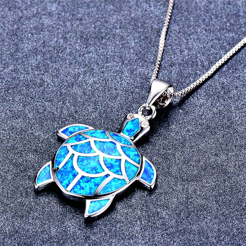 Classic Cute Long Chain Necklace Silver Plated Cute Turtle Pendant Necklace For Fashion Jewelry For Women gift