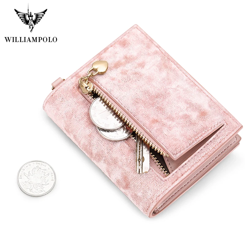 Новинка года. Брендовый женский кошелек от бренда WILLIAMPOLO. Бархатный мини-кошелек звездного дизайна. Тонкий кошелек. Модный кошелек на молнии для монет