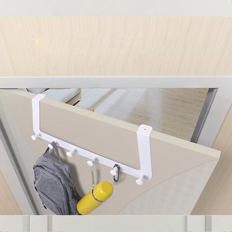 cheap Stainless Steel Over The Door Hooks Coat Hanger Rack 6 Hooks for Cloth Pants Hat Towel PAK55