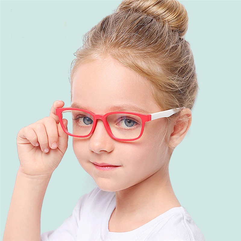 

Anti-blue Light Glasses For Chilren Kids Colorful Soft Frame Goggle Plain Glasses Blue Light Blocking Eyewear 2020 New Fashion