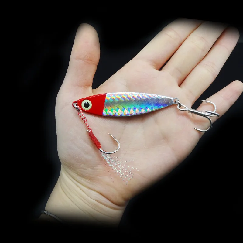 lure-5 Металлический крючковый лов ложка 7/10/15/20g 3D глаза лазер искусственные лодки для доставки прикорма и оснастки Мормышка, приманки для рыбалки супер жесткая наживка для рыбалки приманки - Цвет: lure-5