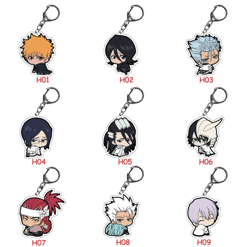 Акриловый аниме брелок Kurosaki Ichigo Kuchiki рукава Byakuya Grimmjow jeagerjaches мультяшный кулон