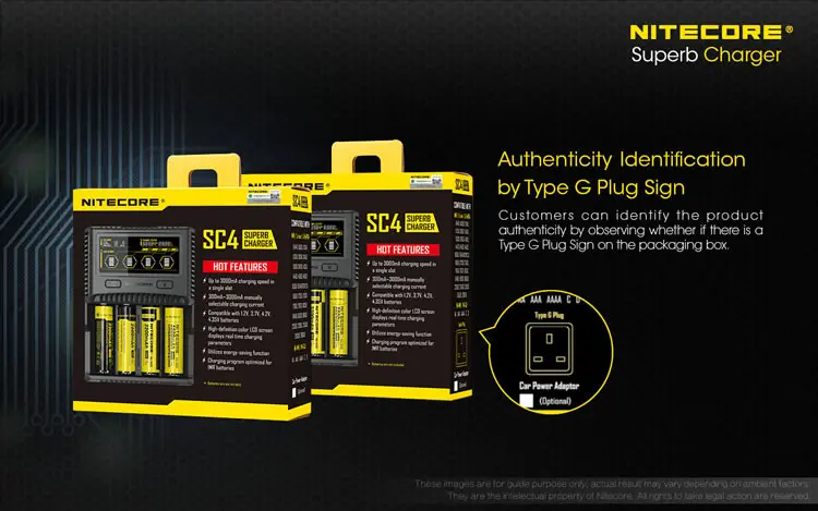 NITECORE SC4 интеллектуальная Быстрая зарядка превосходное ЖК-зарядное устройство 4 слота 6A выход совместимый литий-ионный аккумулятор 18650 14500 16340 AA