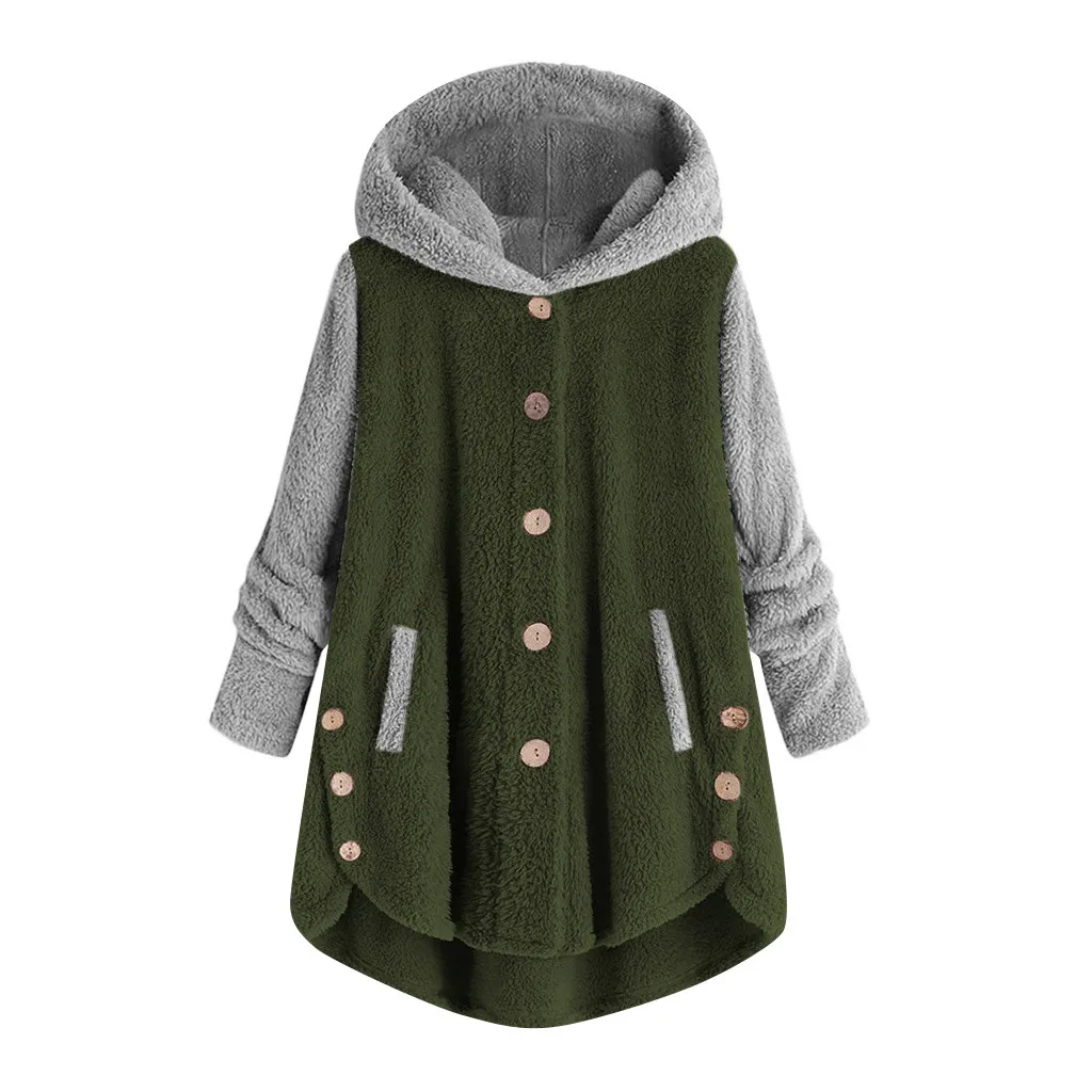 Ropa mujer bluza damsk, женские толстовки размера плюс, пальто на пуговицах, Лоскутная Толстовка с капюшоном, пуловер свободного кроя moletom feminino