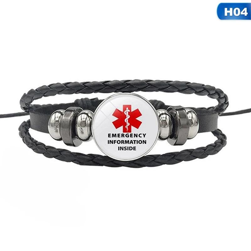 BL4747H04 Браслеты-талисманы I'm Diabetic для женщин и мужчин, медицинские алерты, ID браслеты, плетеный браслет для диабетиков, медицинский Предупреждение ющие ювелирные изделия - Окраска металла: BL4747H04