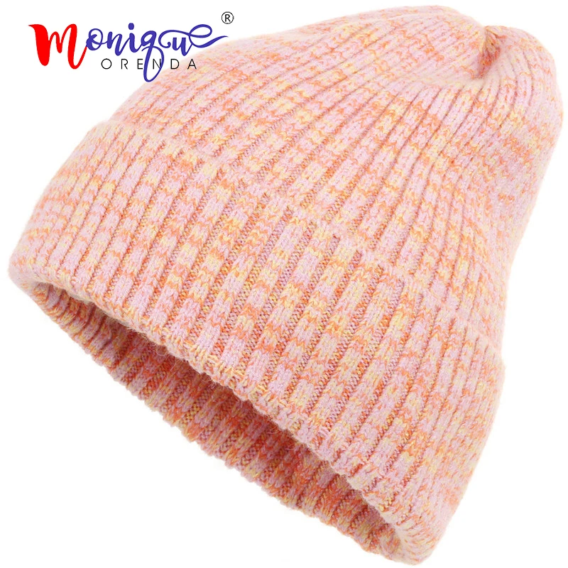 Зимние мягкие шапочки для женщин, шапка для мужчин, шерстяная кашемировая вязаная шапка для девочек, Повседневная шапка, женские осенние вязаные шапки в стиле хип-хоп для девочек