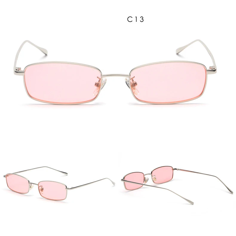 YMRFW Lentes De Sol Rectangulares Retro Para Mujer, Estrechos, Modernos, Pequeños, Estilo De Los Años 90, Marco Cuadrado, Protección UV