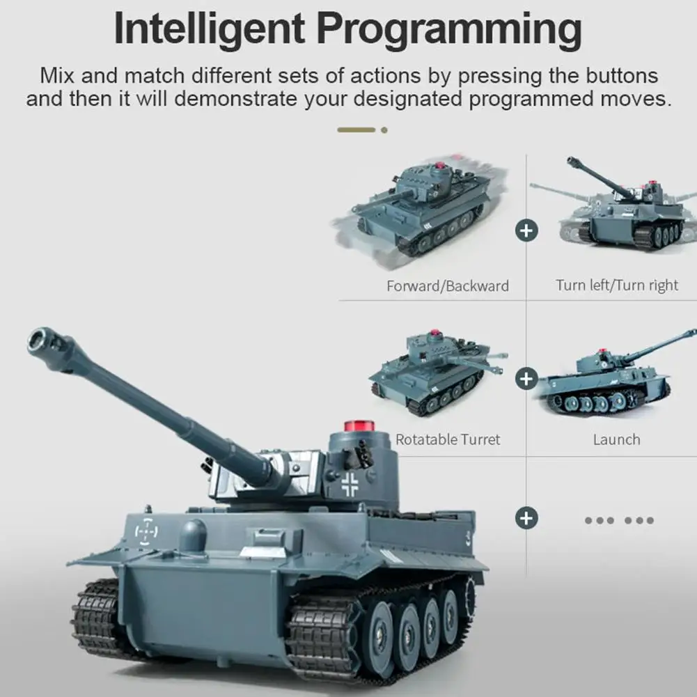2.4G RC Stunt Tank Toys Remote Control Programming Tank With 270 Rotating Turret Perfect Gift Toys For Children Adults