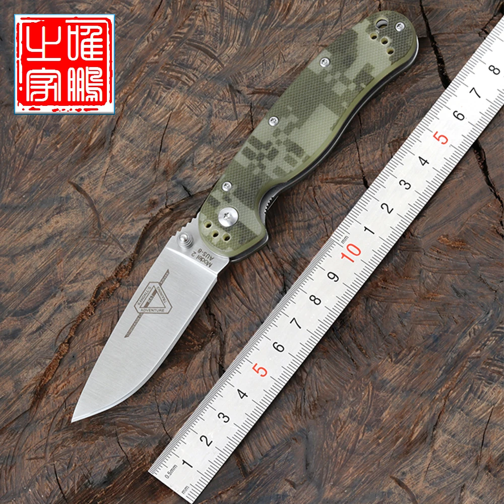 

WePe RAT2 Pattern Folding Knife 8Cr13Mov Stee Satin Finish Blade G10 Handle Pocket Camping Hunting Outdoor Survival Tactical EDC