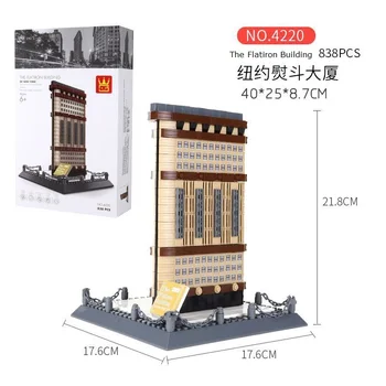 

Wange Blocks World Famous architecture Plastic Bricks Flatiron Building Model for Kids Toys Fun Children Gifts Brinquedos 4220