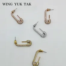 Крыло ЮК так Роскошный Сияющий циркон серьги для женщин рок стиль медная булавка Форма Серьги гвоздики модные ювелирные изделия