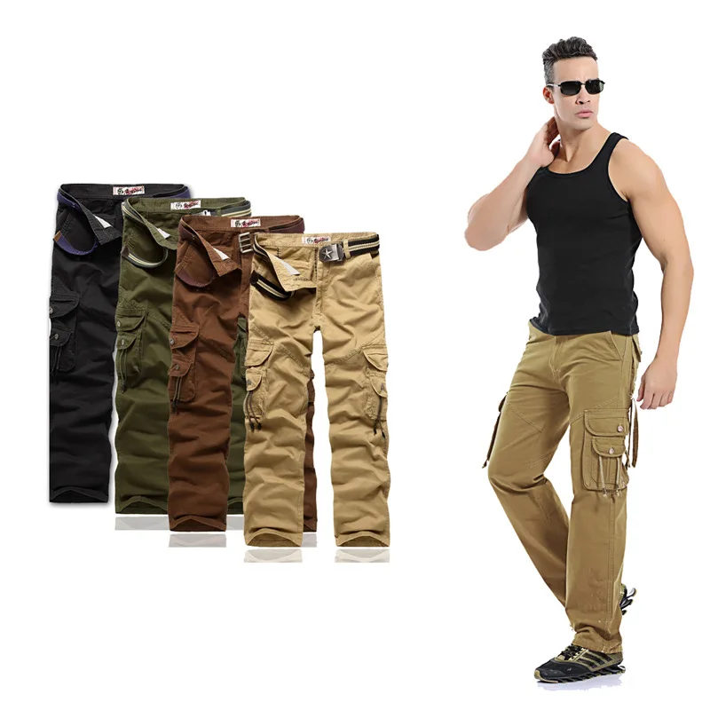 

Men Outdoor Casual Large Size Multi-pockets Loose Women's Cargo Trousers 016