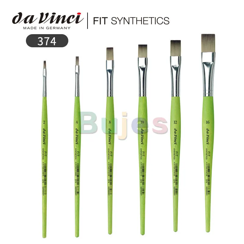 da Vinci Student Series 374 Fit for School and Hobby Paint Brush Flat Elastic Synthetic with Green Matte Handle Size 20 374-20 