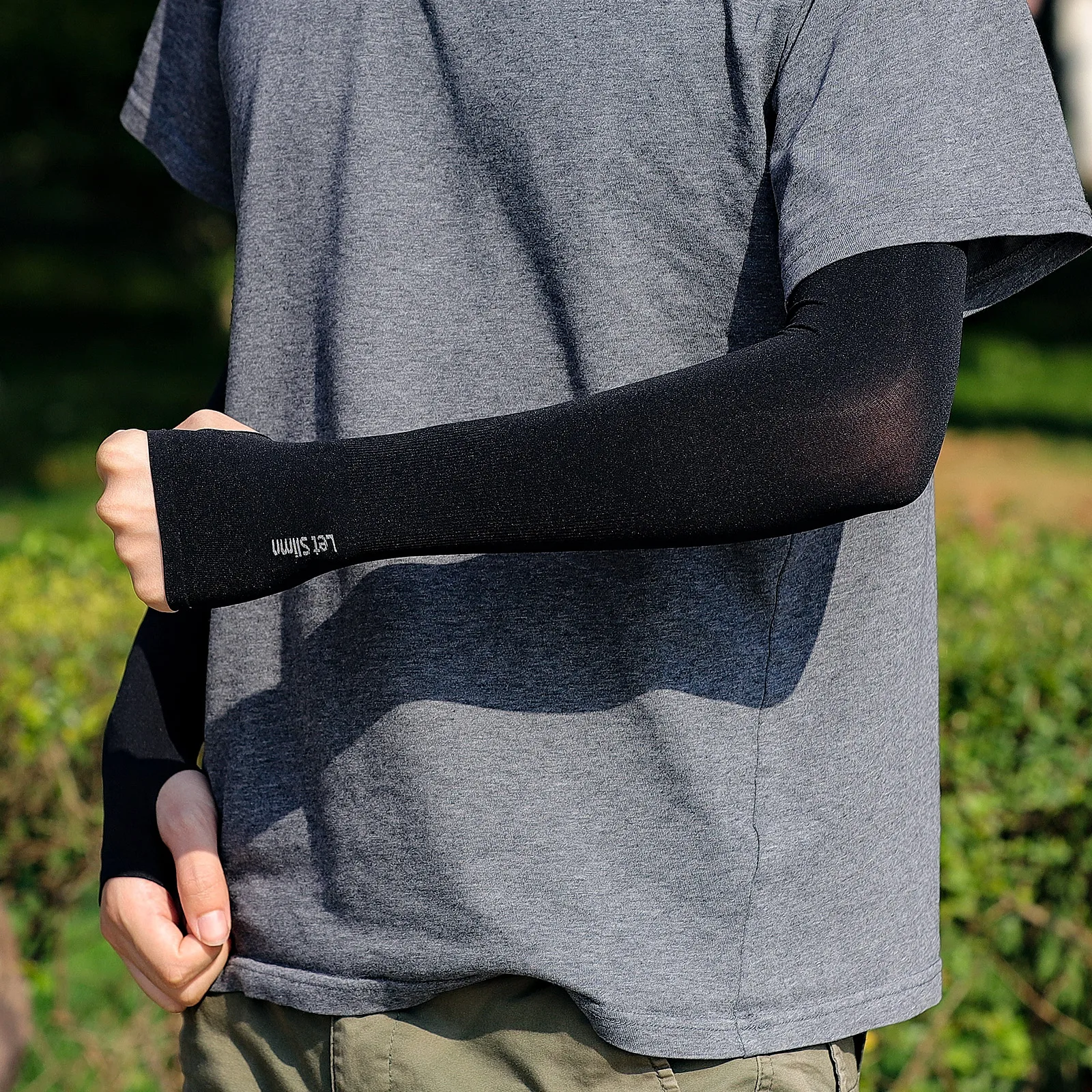 1 Pair Cycling Arm Sleeves Sun UV Protection Long Fingerless Gloves Running Fishing Ridding Golf Game Outdoor Sport Hand Warmers 6