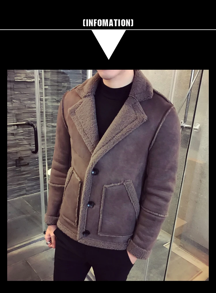 Men Jacket Warm Thicken Waterproof Outwear Casual Slim Fit Korean Jacket Deri Ceket Coats Mens Fur Collar Winter Bomber Homme
