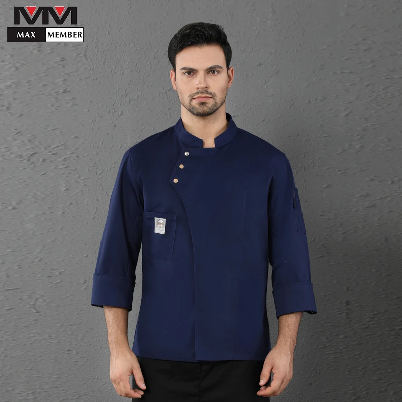 

Long Sleeve Chef Uniform Unisex Kitchen Work Shirt Restaurant Hotel Hairdressers Salon Bakery Cafe Waiter Jacket Free Scarf Gift