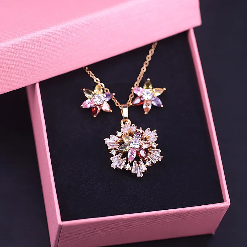 Get This Jewelry-Set Earrings Snowflake Multi-Color In-Store Women Luxury Zircon for Square 0BJkjqV8g
