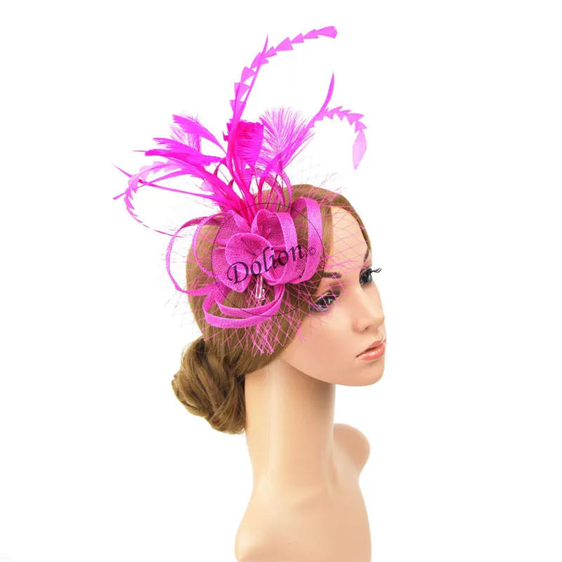 Women Chic Fascinator Hat Cocktail Wedding Party Church Headpiece Fashion Headwear Hair Clip Accessories