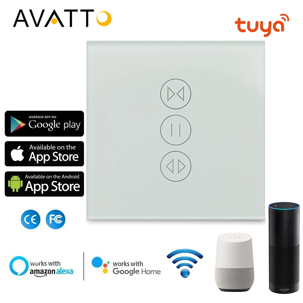 AVATTO Tuya EU WiFi занавес переключатель для электрического двигателя рольставни, жалюзи умный дом автоматизация работа для Alexa, Google Home