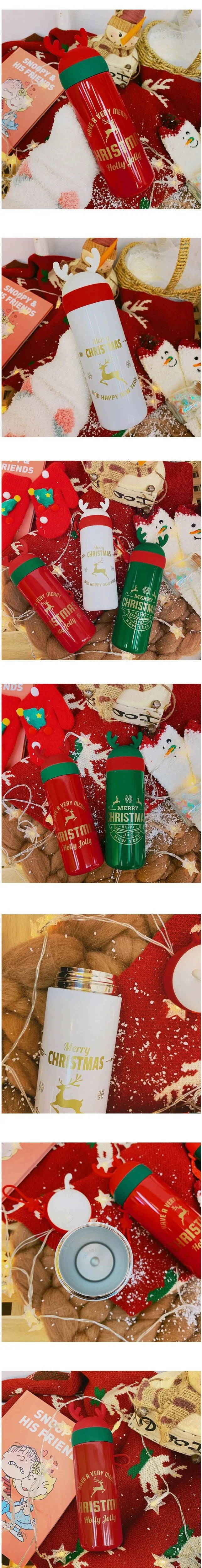 Christmas Gift Thermos Cup Stainless Steel Insulated Water Bottle Portable Vacuum Flask for Coffee Mug Tea Milk Travel Thermocup
