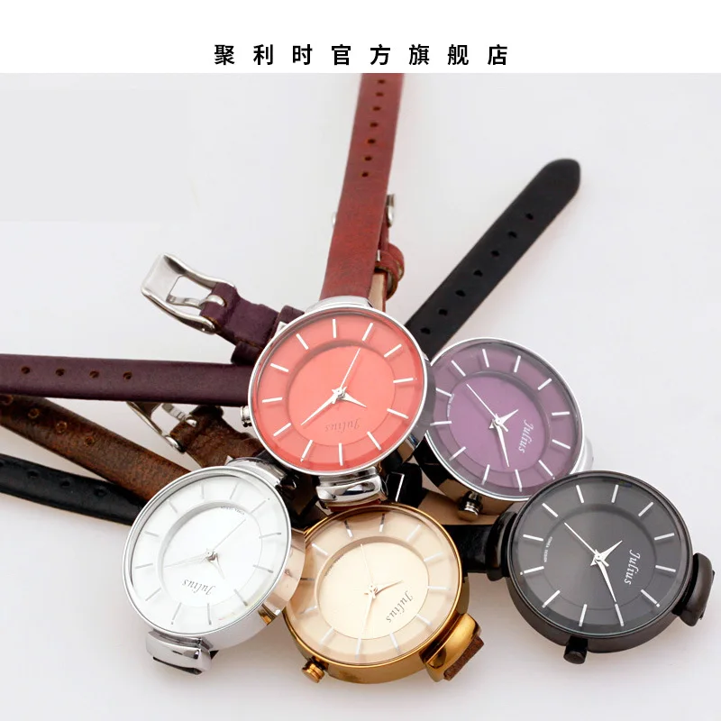 

Julius Genuine Product Fashion Waterproof WOMEN'S Watch Sun Pattern WOMEN'S Watch Leather Belt Waterproof Watch Ja-638