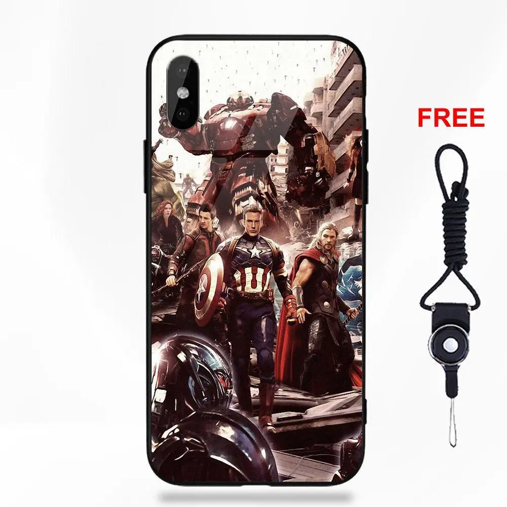 Цитата чехол из закаленного стекла тонкий для Redmi 5 Note 5A 6 для Galaxy S8 S9 Plus huawei Honor 7X P20 Lite mate 10 Pro Мстители - Цвет: as picture