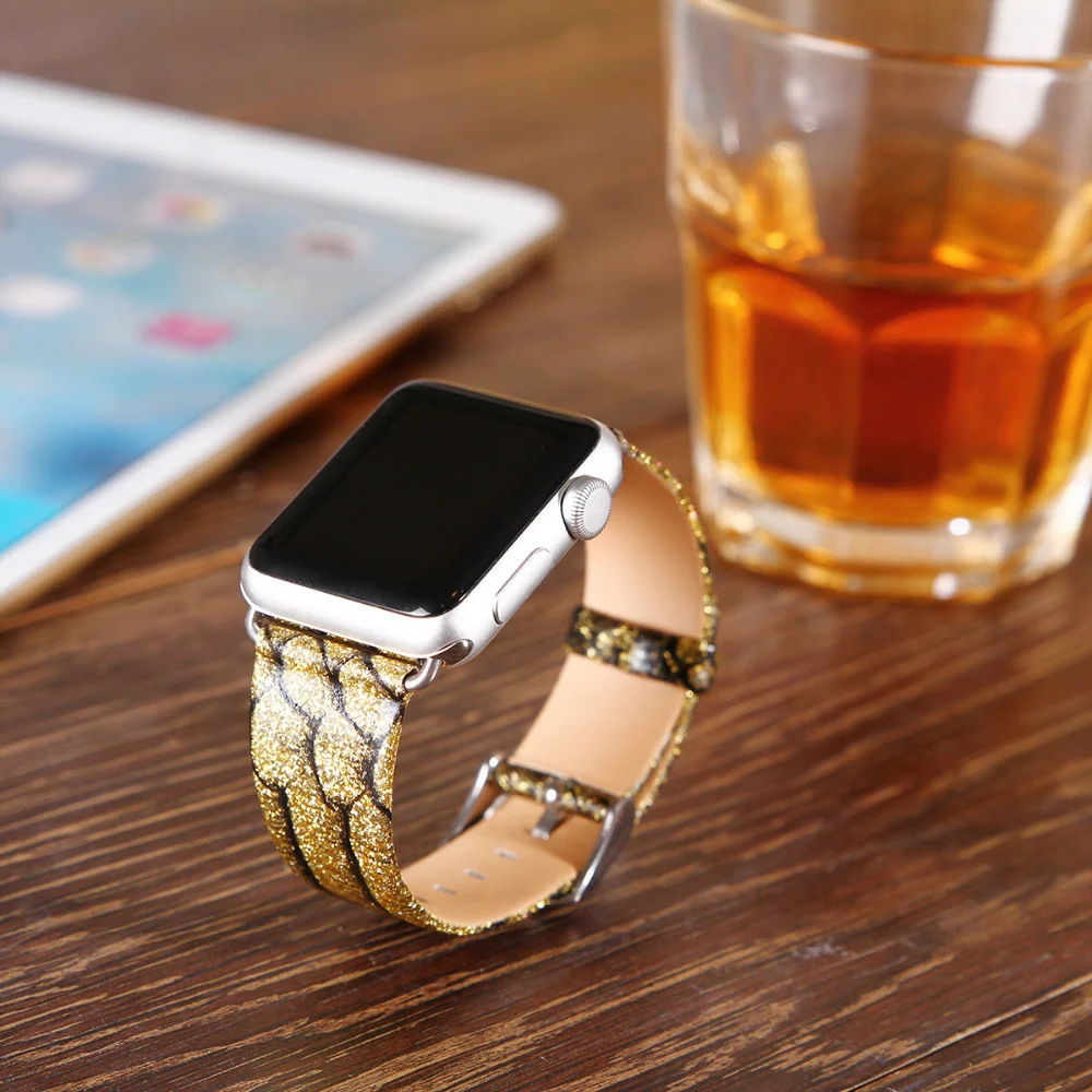 Кожаный ремешок для Apple Watch 42 мм/38 мм iwatch series 3 21 на запястье с питоновым ремешком