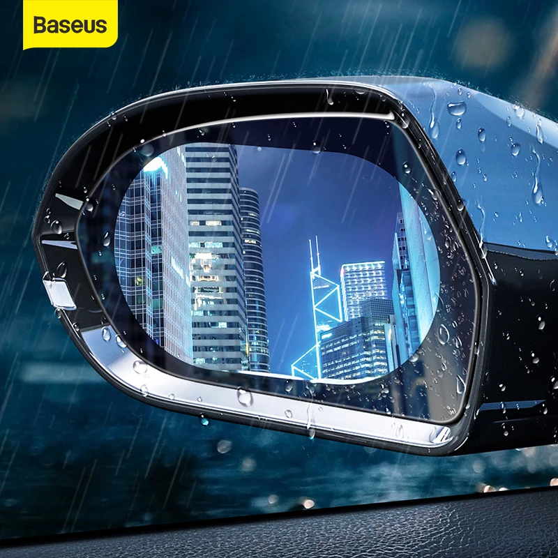 

Baseus 2PCS Car Rearview Mirror Protective Film Anti-glare Waterproof Anti Fog Window Clear Rainproof Rear View Mirror Sticker