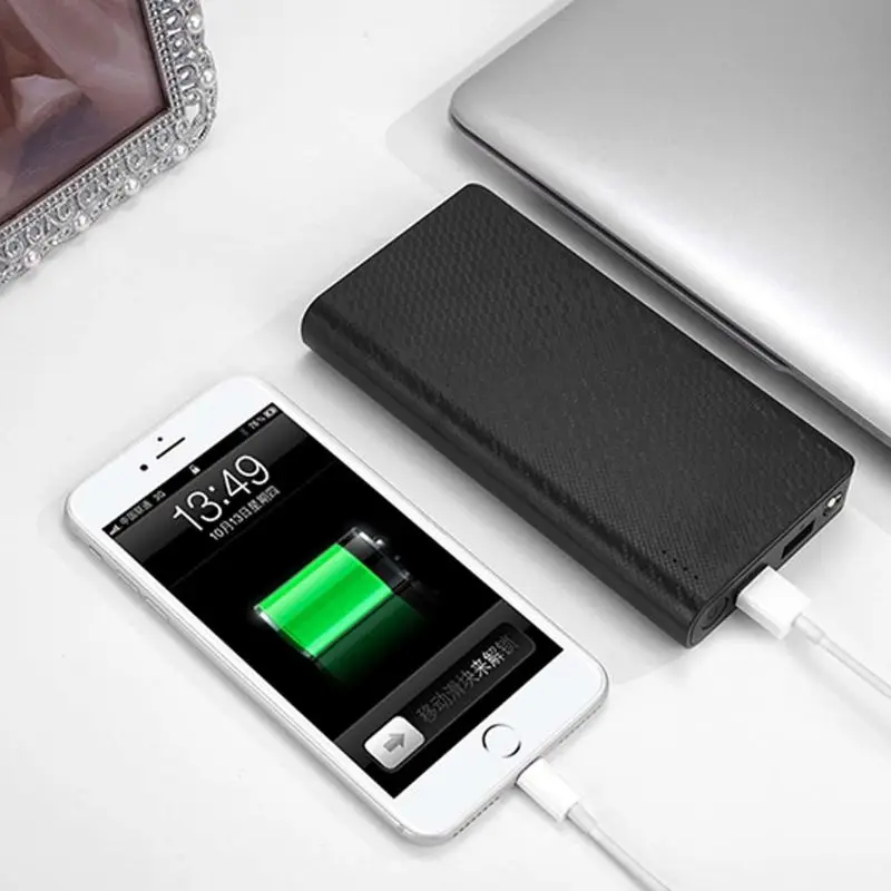 5 в 2.4A двойной USB 7X 18650 DIY Чехол для мобильного банка питания с светодиодный фонарик