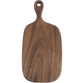 

black Walnut Wood Cutting Board - Hardwood Chopping and Serving Rustic Paddle for Bread Cheese Charcuterie and Pizza
