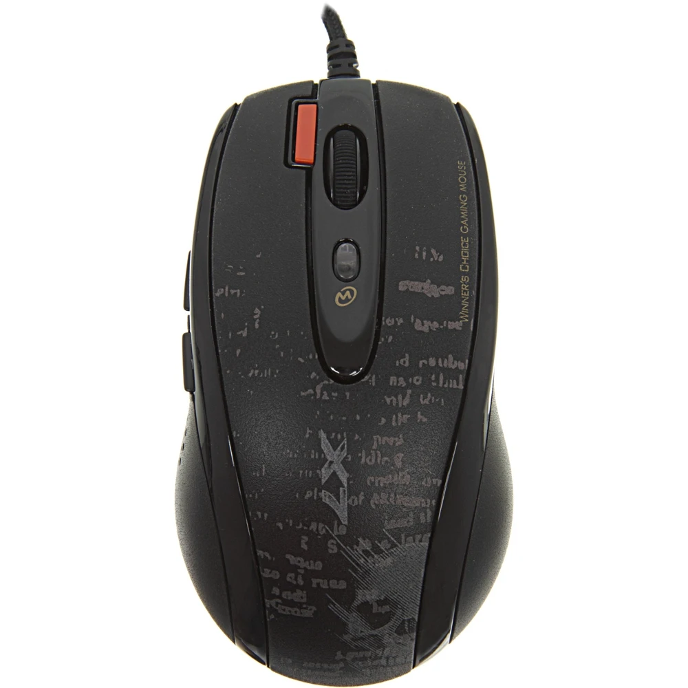Мышь A4 V-Track F5 черный/рисунок лазерная(3000dpi) USB игровая(6but