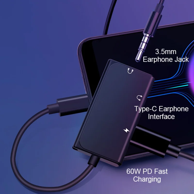 3 in 1 USB C to Type C to 3 5mm Headphone Jack 3 5mm Aux Audio Adapter cable For Huawei P30 pro Xiaomi Mi 9 8 Audio USB Adapter
