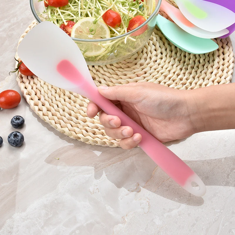 Description Picture 6 of itemFood Grade Silicone Spoon Spatula Heat Resistant Cooking Spoon Flexible Nonstick Baking Scraper Stirring Scooping Salad Mixing