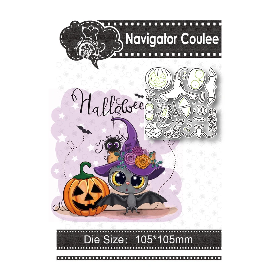 

Halloween Bat Spider Metal Cutting Die Scrapbook Stamping Stamp Cutting Decoration Creative Embossing DIY Craft New Arrival 2021