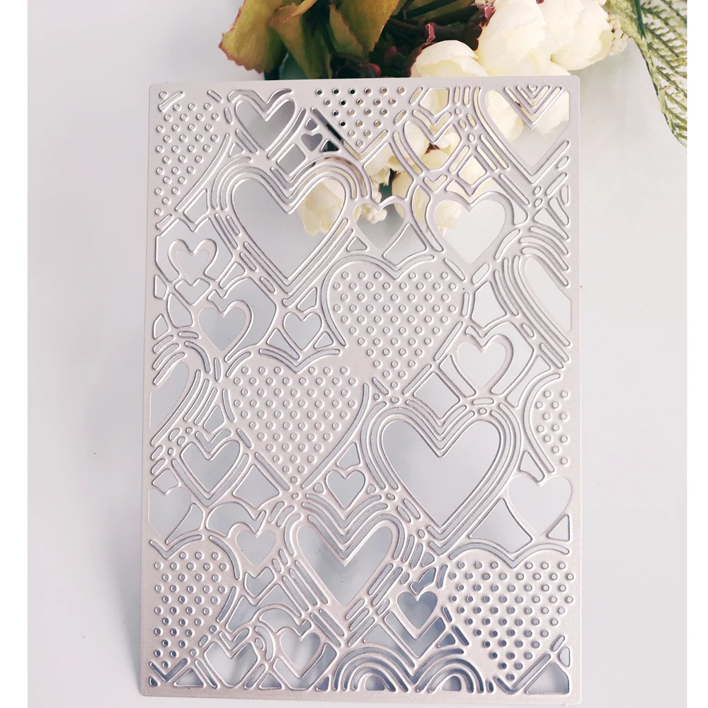 

Peach heart base plate background pattern metal cutting die, scrapbook card DIY decoration new