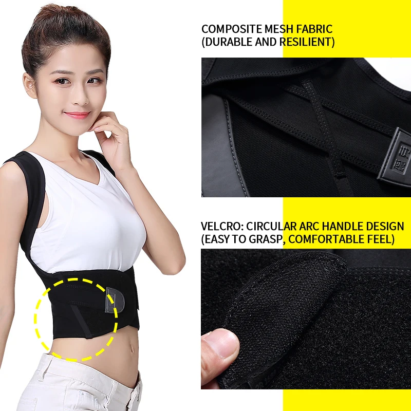 Hot Invisible Back Posture Corrector Simple Adjustable Velcro Solid Men  Women Teenager Unisex Daily Use White Black Two Size - Suspenders -  AliExpress