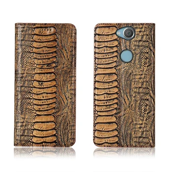 

Genuine real leahther ostrich foot pattern phone bag for Sony Xperia XA2 Ultra/Sony Xperia XA2 flip case card slot holder capa