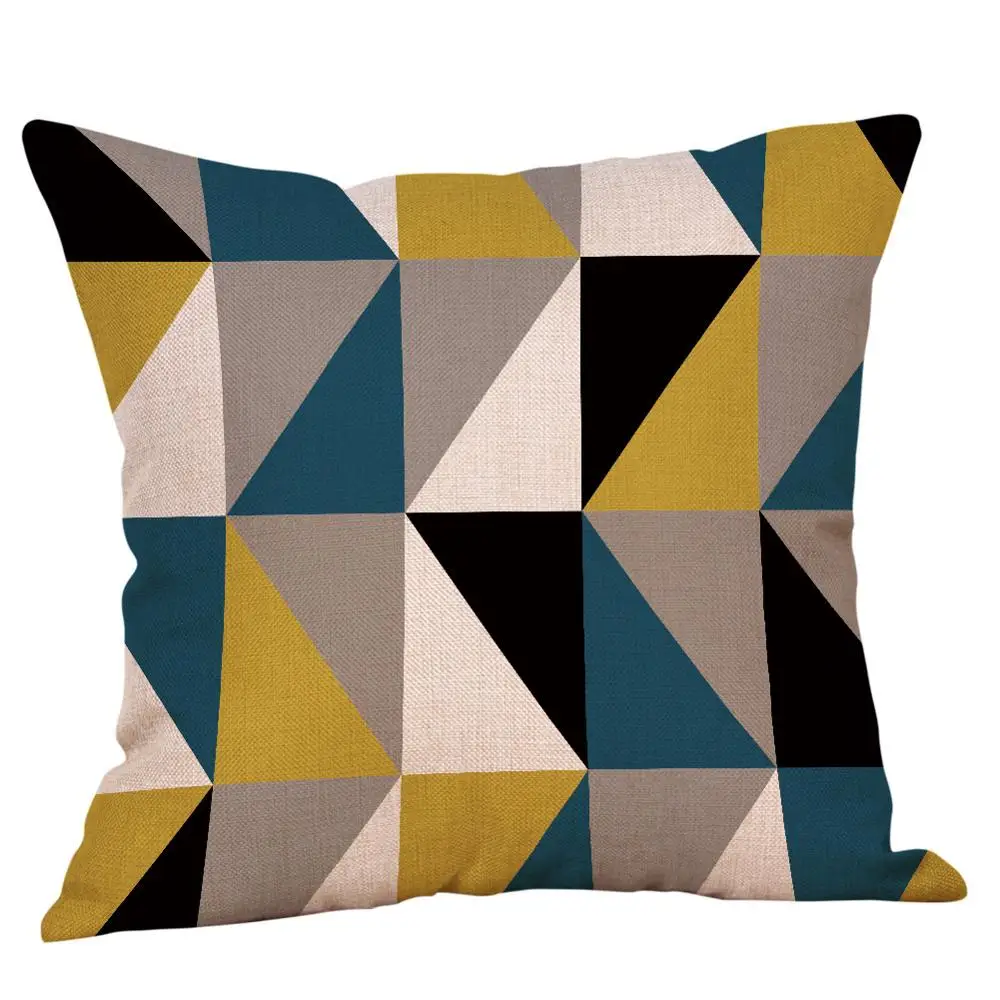 

1PC Hot Sale Brand New Geometric Printed Cotton Linen Throw Pillow CasesPillow Cover L*5