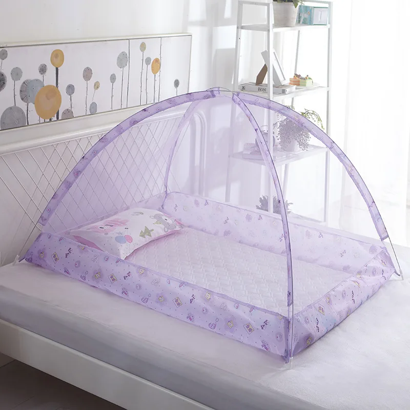 Детские постельные принадлежности для кроватки, складная домашняя кровать без дна, детская москитная сетка, сетка для кровати, детский купол, установка - Цвет: Фиолетовый